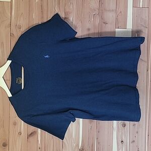 Polo T-Shirt, Size XL, Heather Navy, Cotton